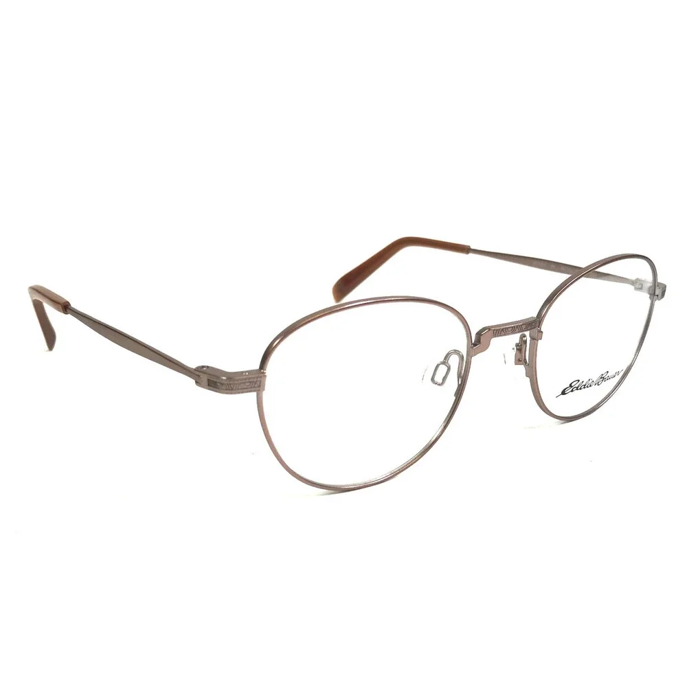 Eddie Bauer Eyeglasses Frames EB32213 PK Pink Rose Gold Oval Wire Rim 49-20-135